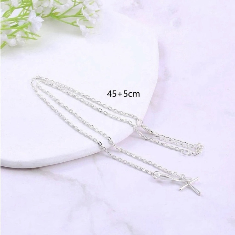 ⚠️Clearance Silver Cross And Infinity Pendant Necklace SS - Picture 3 of 4